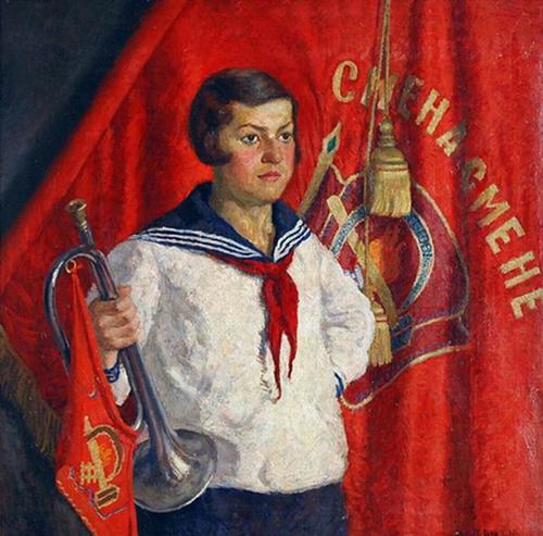 Pioneer with a horn - Ilya Mashkov