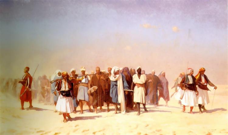 Los reclutas egipcios Cruzando el desierto - Gérôme Jean-León
