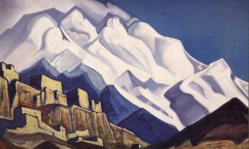 Пик Бесконечности. Храм времени. Tibet-monastery-in-the-mountains-rakaposhi-1940