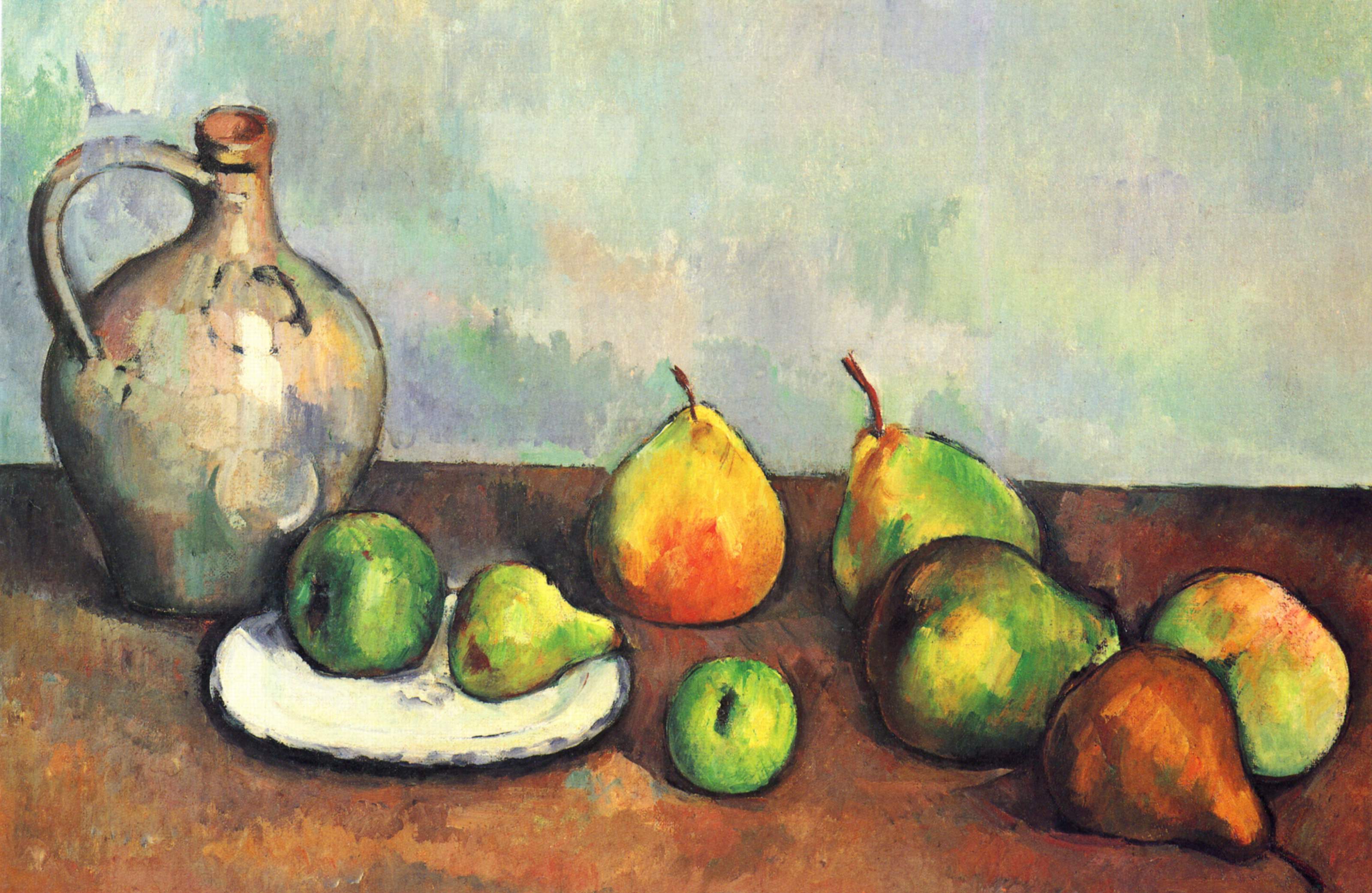 Still Life Pitcher And Fruit Paul Cezanne WikiArt 