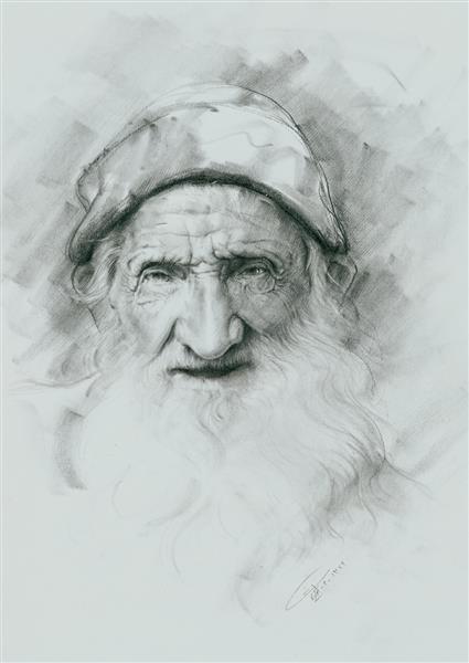 A 105 Year -old Farmer Form Qamsar Kashan, 1993 - Morteza Katouzian