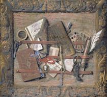 Trompe l'oeil with Studio Wall and Vanitas Still Life, 1668 - Cornelis  Norbertus Gysbrechts 