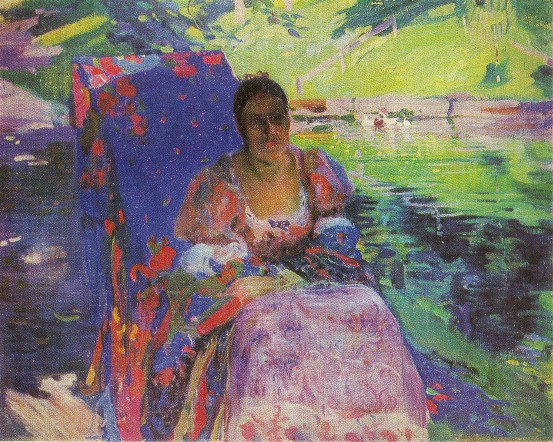 By the Pond. Portrait of Margaryta Murashko, 1913 - Oleksandr Muraschko