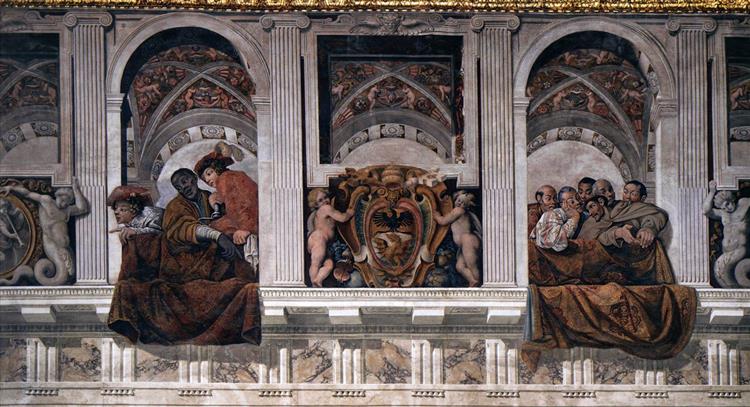 Frieze with Ambassadors and Spectators (detail), c.1617 - Agostino Tassi