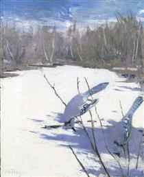 Blue Jays in Winter - Эббот Хэндерсон Тайер