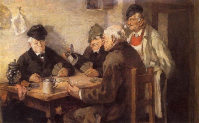 Die Kartenrunde, 1889 - Adolf Hirémy-Hirschl