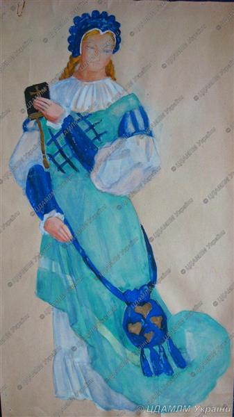 Costume of Elsa to the Opera 'Lohengrin' by Wagner, 1933 - Александр Вениаминович Хвостенко-Хвостов