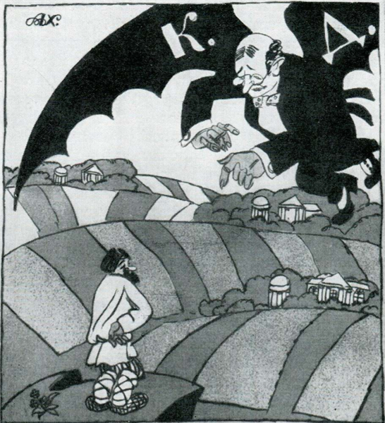 Cover for 'Alarm Clock' Magazine, 1917 - Alexander Khvostenko-Khvostov