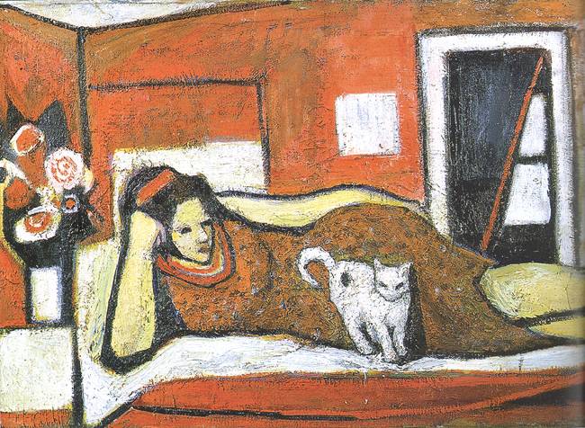 Woman with a Cat, 1970 - Margit Selska