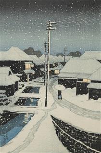 Evening Snow at Terashima Village - Hasui Kawase