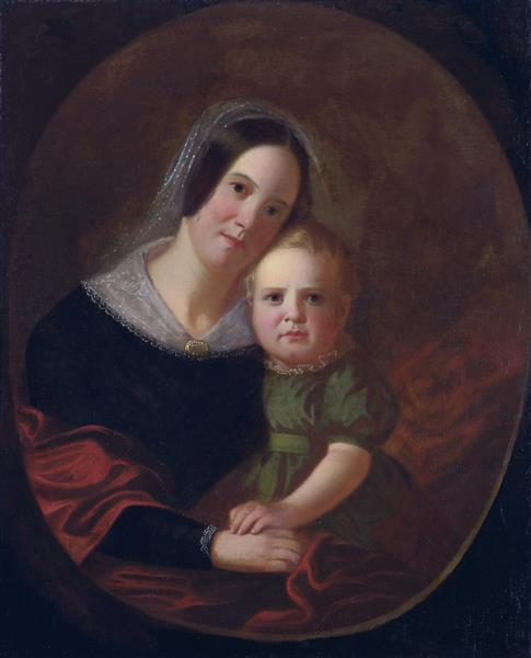 Mrs George Caleb Bingham (Sarah Elizabeth Hutchison) and Son, Newton, 1841 - George Caleb Bingham
