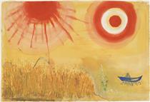 A Wheatfield on a Summer's Afternoon - Marc Chagall
