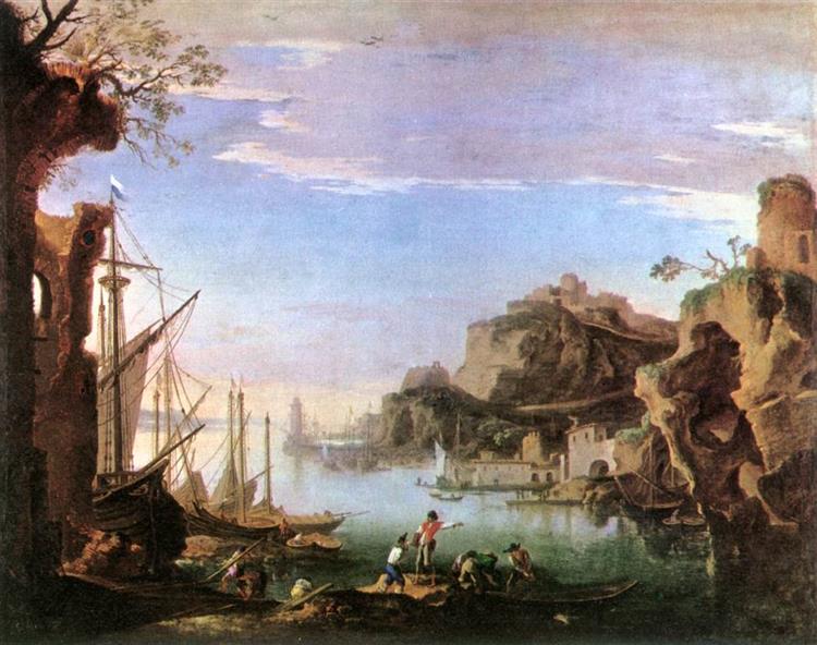 Harbour with Ruins, 1643 - Salvator Rosa