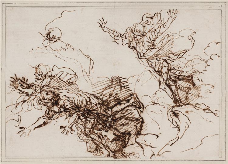Studies for the Death of Empedokles, 1666 - Сальватор Роза