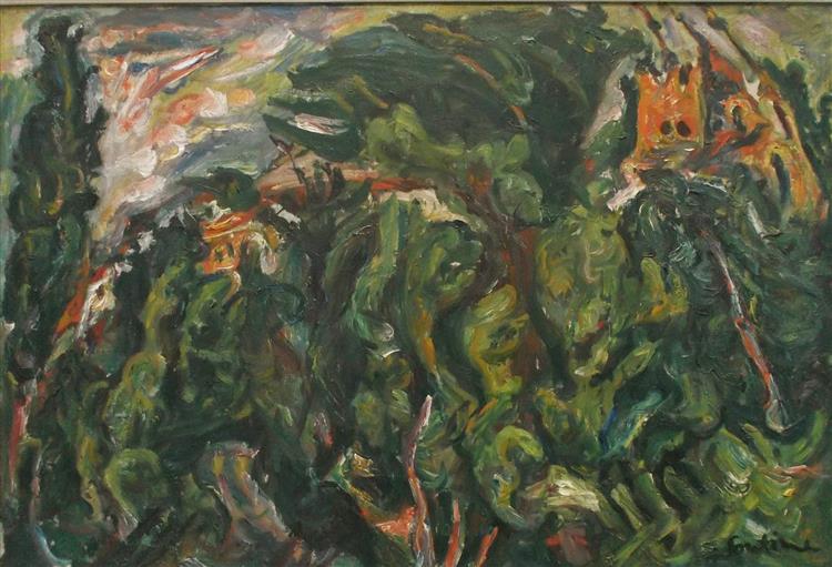 The Red Castle of Céret, 1919 - Chaim Soutine - WikiArt.org