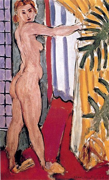 An Nude Dtanding Before An Open Door, 1936 - 馬蒂斯