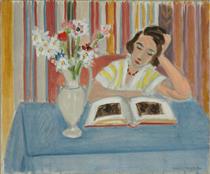 Girl Reading, Vase of Flowers - Анри Матисс
