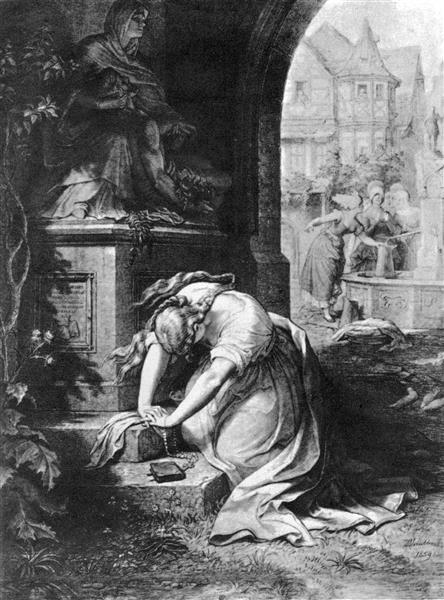 Gretchen in Front of the Mater Dolorosa, 1859 - Wilhelm von Kaulbach