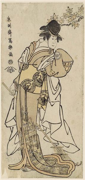 Iwai Hanshirō IV as Chihaya, the younger sister of the Shintō priest Kenkō, 1795 - Tōshūsai Sharaku