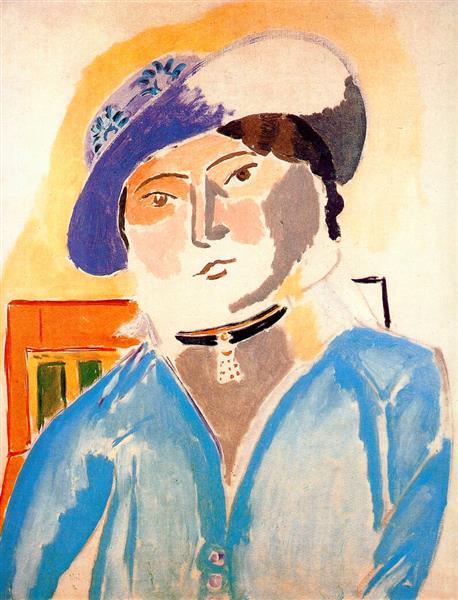 Маргарита в шкіряному капелюсі, 1914 - Анрі Матісс