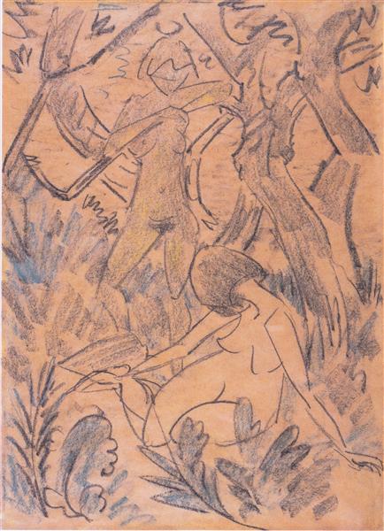 Zwei Mädchen Im Wald, 1925 - Otto Mueller