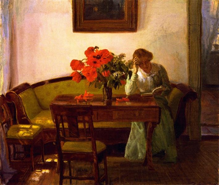 Interior with Red Poppies, 1905 - Анна Анкер