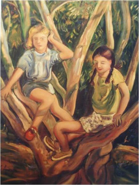 Girls playing in the tree - Gabino Amaya Cacho