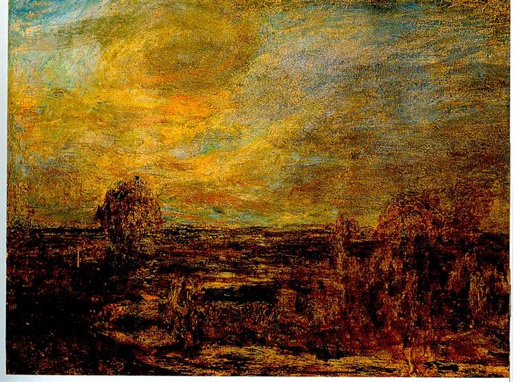 Plain when it gets dark, 1885 - Джованни Сегантини