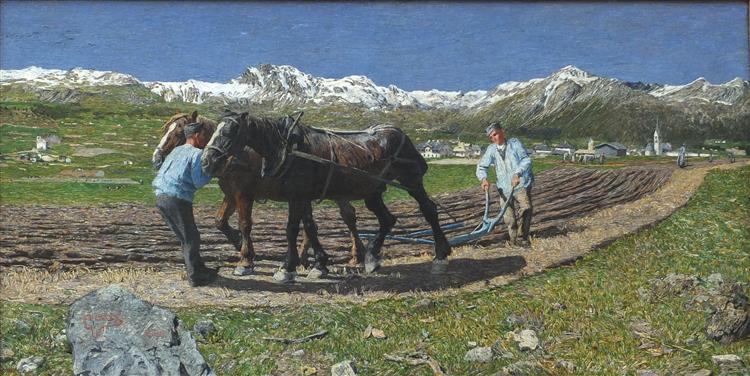 Ploughing, 1890 - Giovanni Segantini