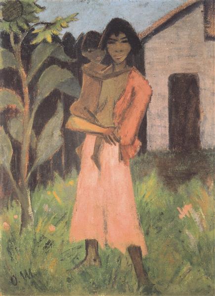 Stehende Zigeunerin Mit Kind, 1926 - Otto Mueller