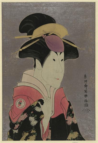 Segawa Tomisaburō as Yadorigi, Wife of Ogishi Kurando, by Tōshūsai Sharaku, 1794 - Тосюсай Сяраку