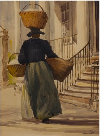 Woman with Three Baskets - Alfred Heber Hutty