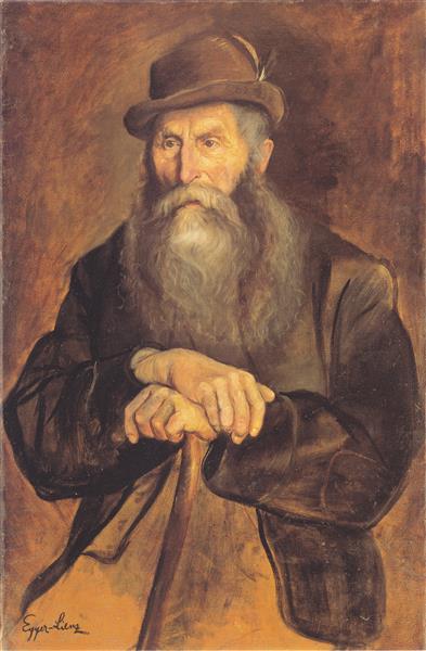 Bildnis Eines Mannes (kniestück), 1899 - Albin Egger-Lienz