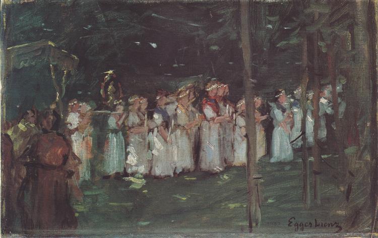 Die Prozession I, 1903 - Albin Egger-Lienz