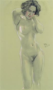 Female Nude - Макс Клингер