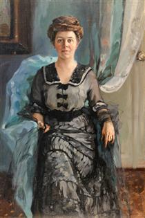 Portrait of the wife of aviator S. Utochkin - Николай Дмитриевич Кузнецов