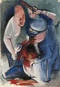 Untitled (Police Beating) - Norman Lewis