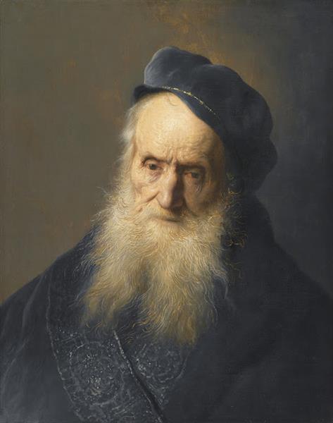 Study of the Head and Shoulders of an Old Bearded Man Wearing A Cap, c.1629 - Jan Lievens