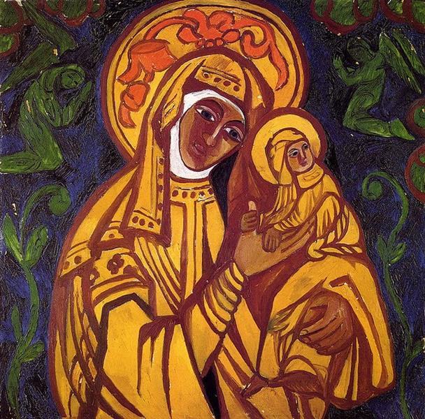 Virgin and child, 1911 - Наталья  Гончарова