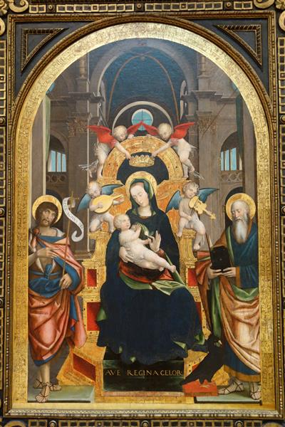 Enthroned Madonna and Child with Saints John the Baptist and John the Evangelist, c.1525 - Defendente Ferrari