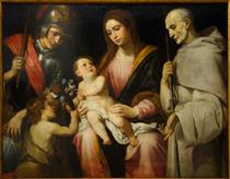 Madonna with Child and Saints George, Bernard, and John - Domenico Fiasella