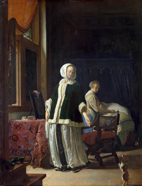 Lady at Her Toilet, 1660 - Франц ван Мирис