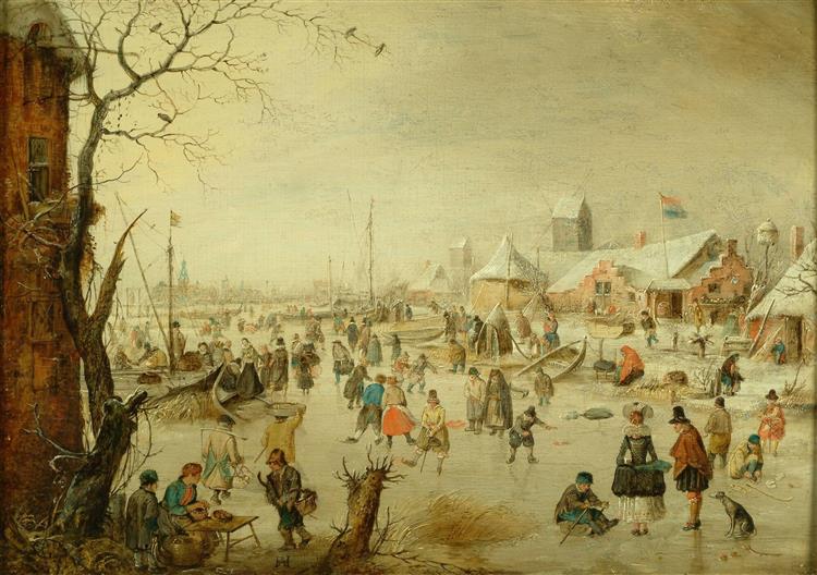 Winter Landscape with Skaters, 1630 - Хендрик Аверкамп