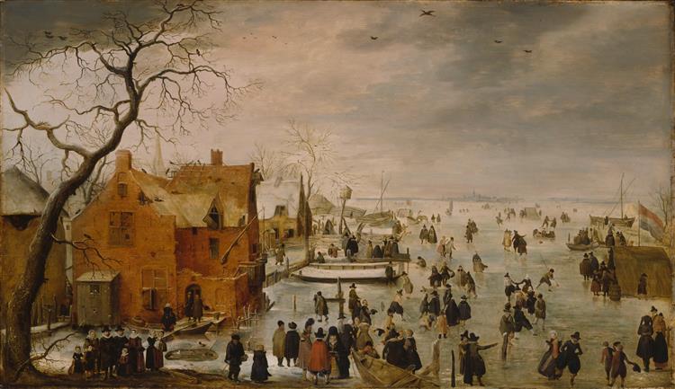 Ice Landscape, 1610 - Хендрик Аверкамп