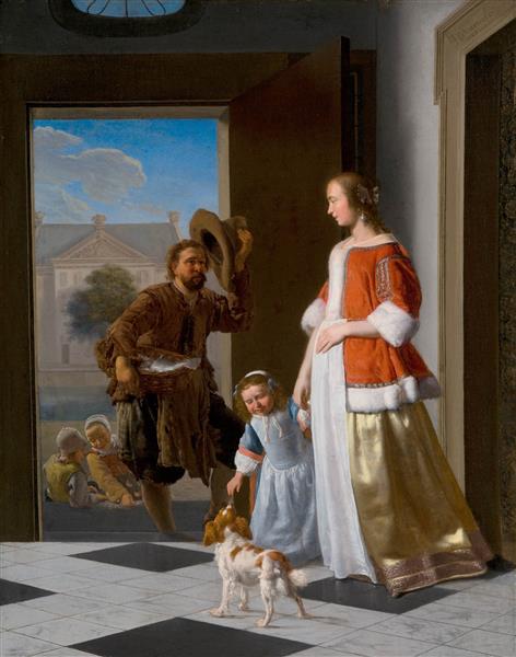 A Fishmonger at the Door, 1663 - Jacob Ochtervelt