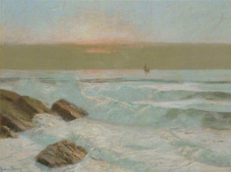 Seascape with Rocks - Julius Olsson