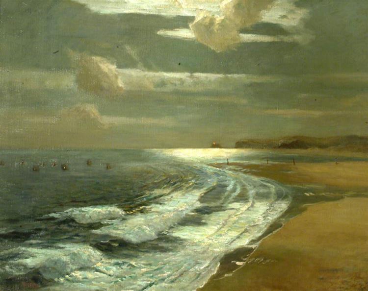 Silver Moonlight, St Ives Bay - Julius Olsson