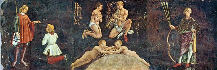 Allegory of May – Triumph of Appolo. Frescos in Palazzo Schifanoia (detail), 1470 - Франческо дель Косса