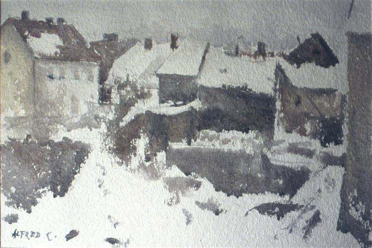 The old houses under the snow, 1997 - Alfred Freddy Krupa