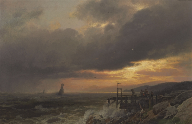 Sunset on the Coast of Maine near Port Clyde, 1850 - Hermann Ottomar Herzog